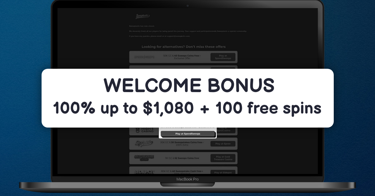 Sweeptastic Casino banner